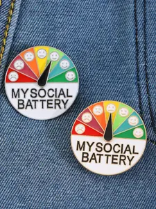 Social Energy Brooch Set, Party Style Mood Changing Energy Pin, Unisex Colorblock Expression Pins, Fashion Accessory, Lapel Pin
