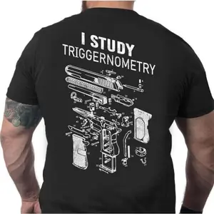 I Study Triggernometry T-Shirt, Funny Gun Shirt for Men, 2nd Amendment Gift, Tactical Firearm Tee, Pro Gun Rights Shirt, Military Humor Gift graphic  tees gift tee