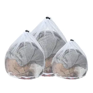 Unique Bargains 1 Set Laundry Bags, Laundry Net with Drawstring, Coarse Mesh Wash Bags, Reusable Mesh Laundry Bags for Delicates Bra Underwear Lingerie Socks Blouse