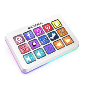 FIFINE AmpliGame LCD Keyboard with 15 Shortcuts for OBS Streaming Studio with Macro Keys, Trigger Actions, PC Media RGB Gaming Controller Deck for Content Creation/Office Work-D6