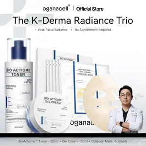 Oganacell Bio Actiome Vitamin C Trio l Radiant & Deep Hydration l Probiotic Soothing Essence Toner, Ultra Firming Gel Cream, Toning Hydrogel Mask 5 Sheets l Korean Skincare Moisturizers Summervibes