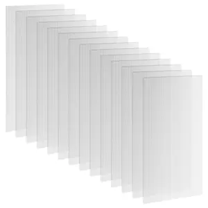 Outsunny 14 Piece Pack of Polycarbonate Greenhouse Panels, 4' x 2' x 0.16" Twin-Wall Polycarbonate Panels, Waterproof and UV Protected Plastic Sheets, Clear