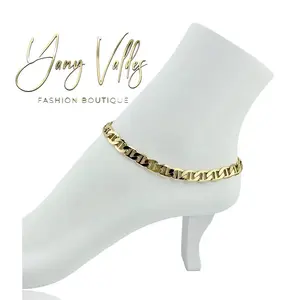 Gold Plated Anklet 10 Inches Chain Link for Women