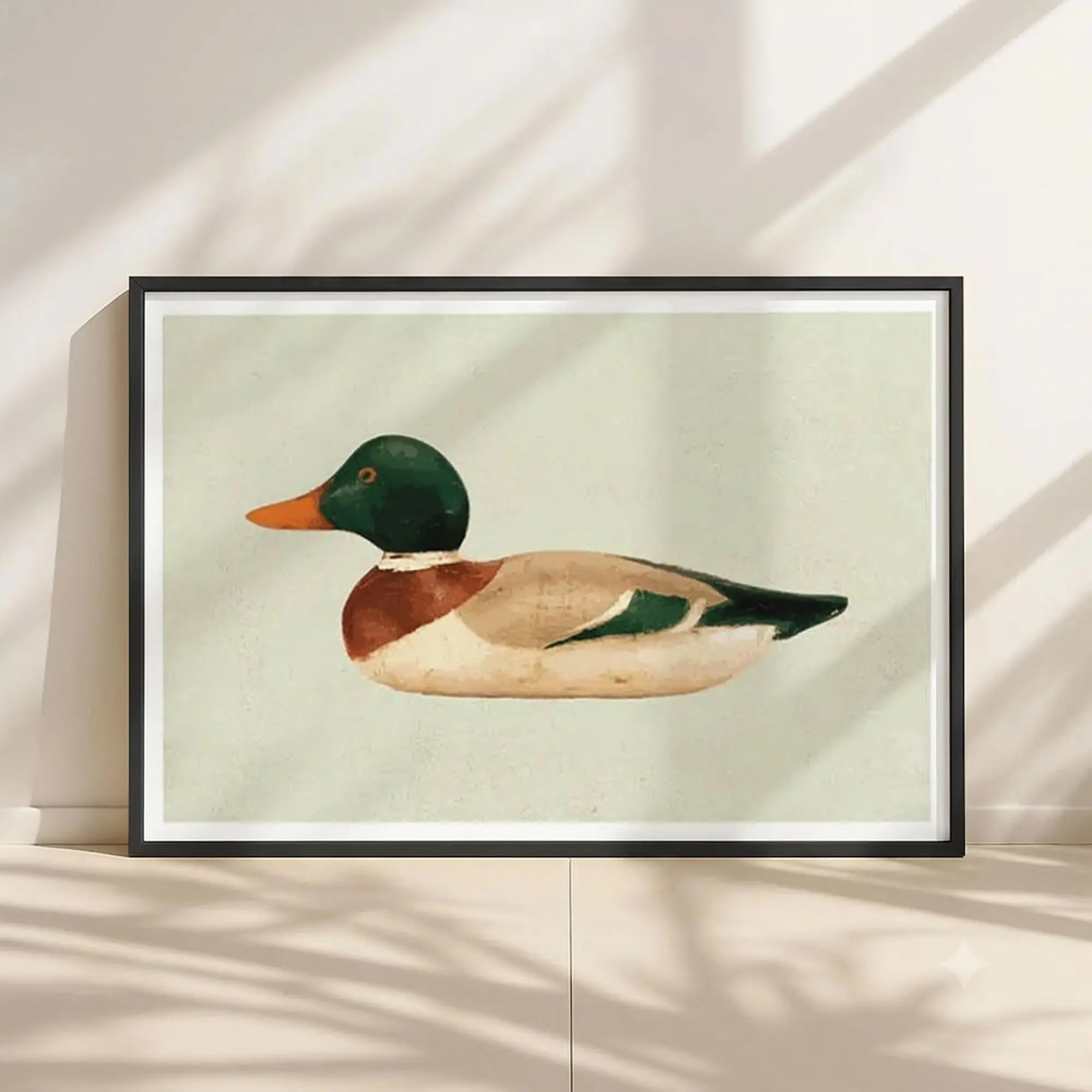 Retro Duck Hunting Poster, Vintage Wildlife Wall Decor, Rustic Outdoor Hunting Room Decoration Print