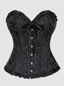 Women's Elegant Vintage Floral Lace Corset, Perfect for Halloween and Christmas Parties, Retro Fashion Body Shaping Dress, All Seasons