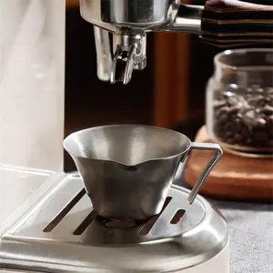 Stainless Steel Espresso Cup, Espresso Shots Cup with Handle, Coffee Bean Weighing Cup, Drinkware for Home Kitchen
