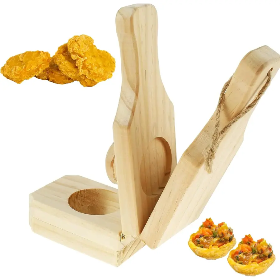 Wooden Tostones Plantain Press With Handle,Authentic Caribbean Flavor,Bamboo Banana Smasher,Easy Storage For Fried Plantains Chips And Tostonera Cups(6.3''*2.36''*2.3'')