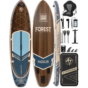 [Summervibes] 10'6''x33'' Inflatable Stand Up Paddle Board, 400lbs Extra Wide SUP with Kayak Seat, Anti-Slip EVA Deck, Premium Accessories Kit for Yoga Fishing