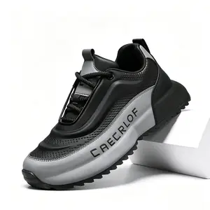 Men's Lace-Up Casual Breathable Height-Increasing Thick Sole Sports Shoes, Suitable for Outdoor Fitness, Walking, and Training.