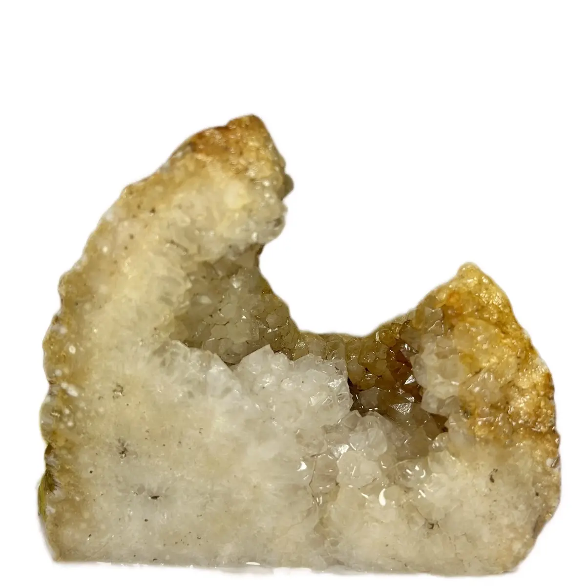 Yellow Druzzy Geode Display Piece Nature