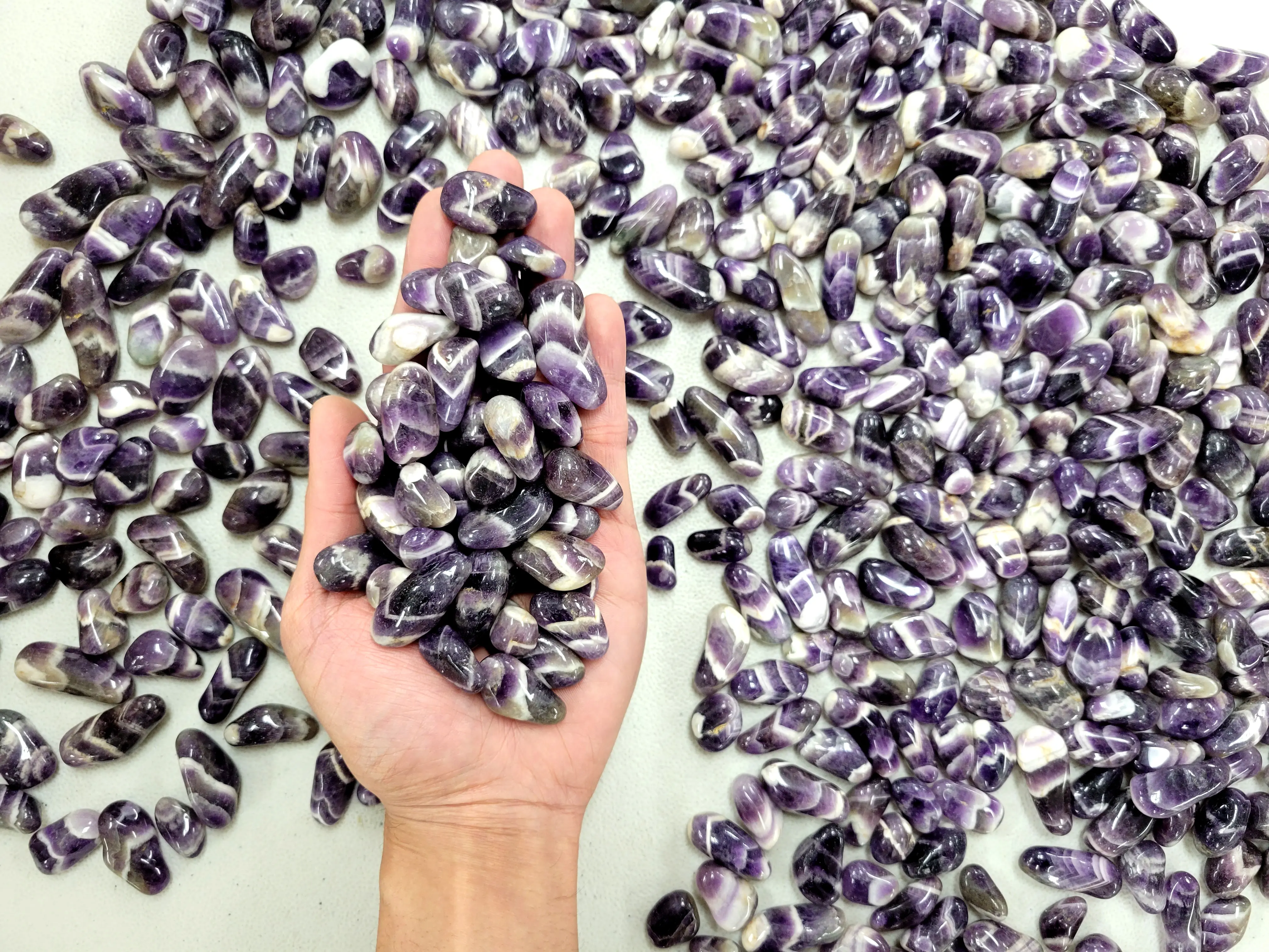 Tumbled Chevron Amethyst Crystals Wholesale Bulk