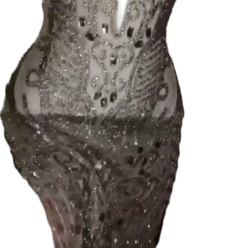 Custom made birthday dress V-Neck V-Neck Slim-fitting Floral Sexy