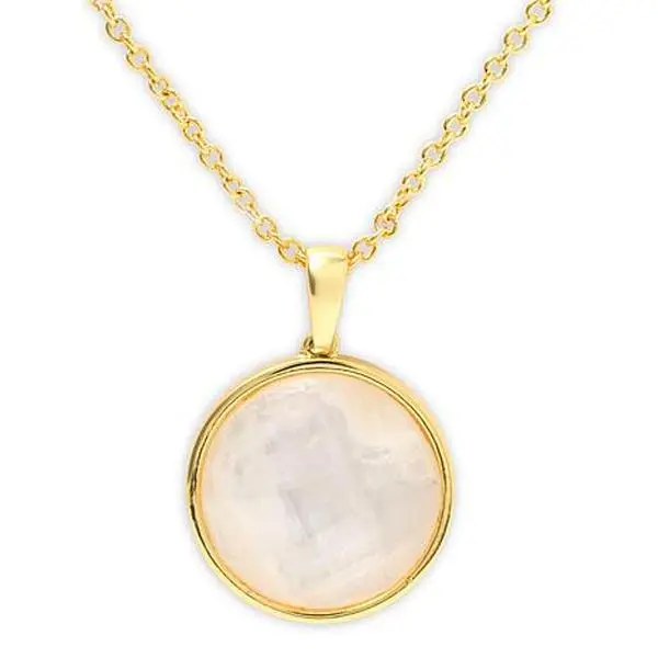 Connie Craig Carroll Jewelry 18mm Doublet Gemstone Pendant with Chain
