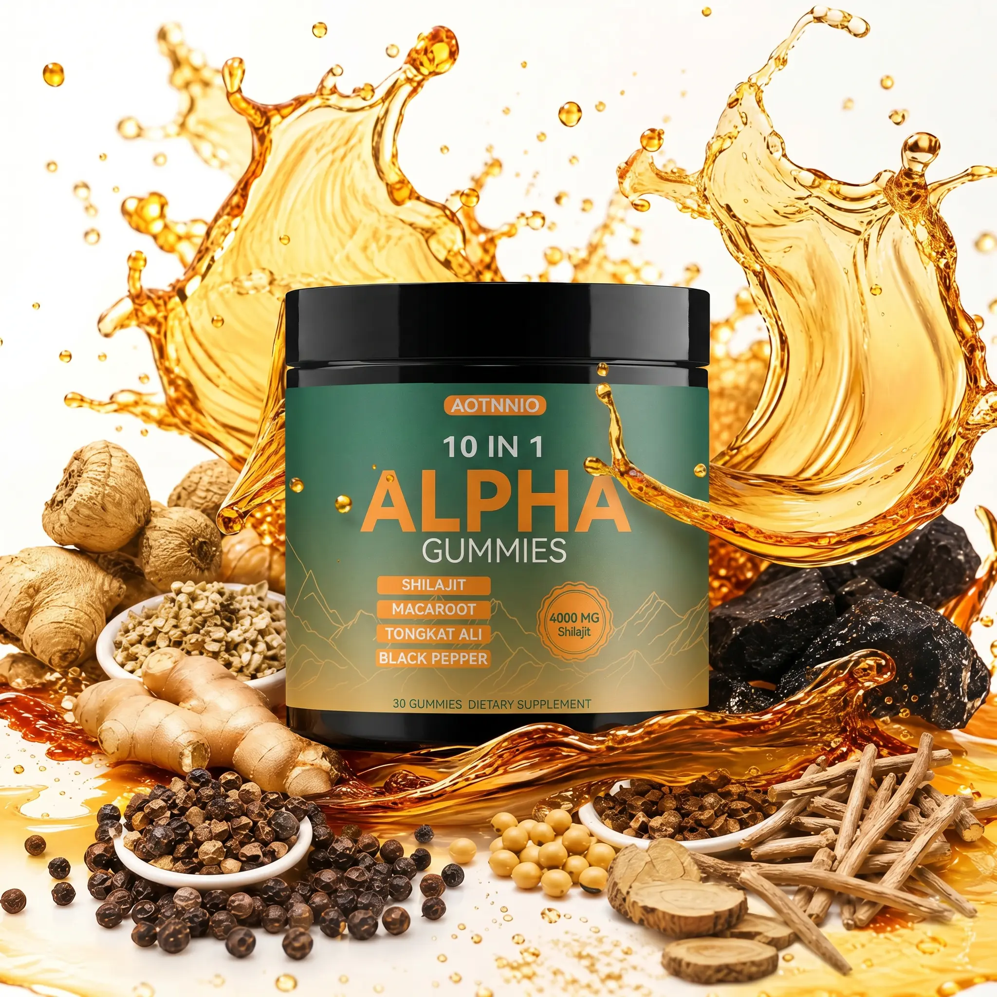 Alpha Shilajit Gummies 10-in-1 | Ashwagandha, Maca & Tongkat Ali | Vegan | No Sugar Added | 30 Gummies Alpha Shilajit Gummies 10-in-1 | Ashwagandha, Maca & Tongkat Ali | Vegan | No Sugar Added | 30 Gummies