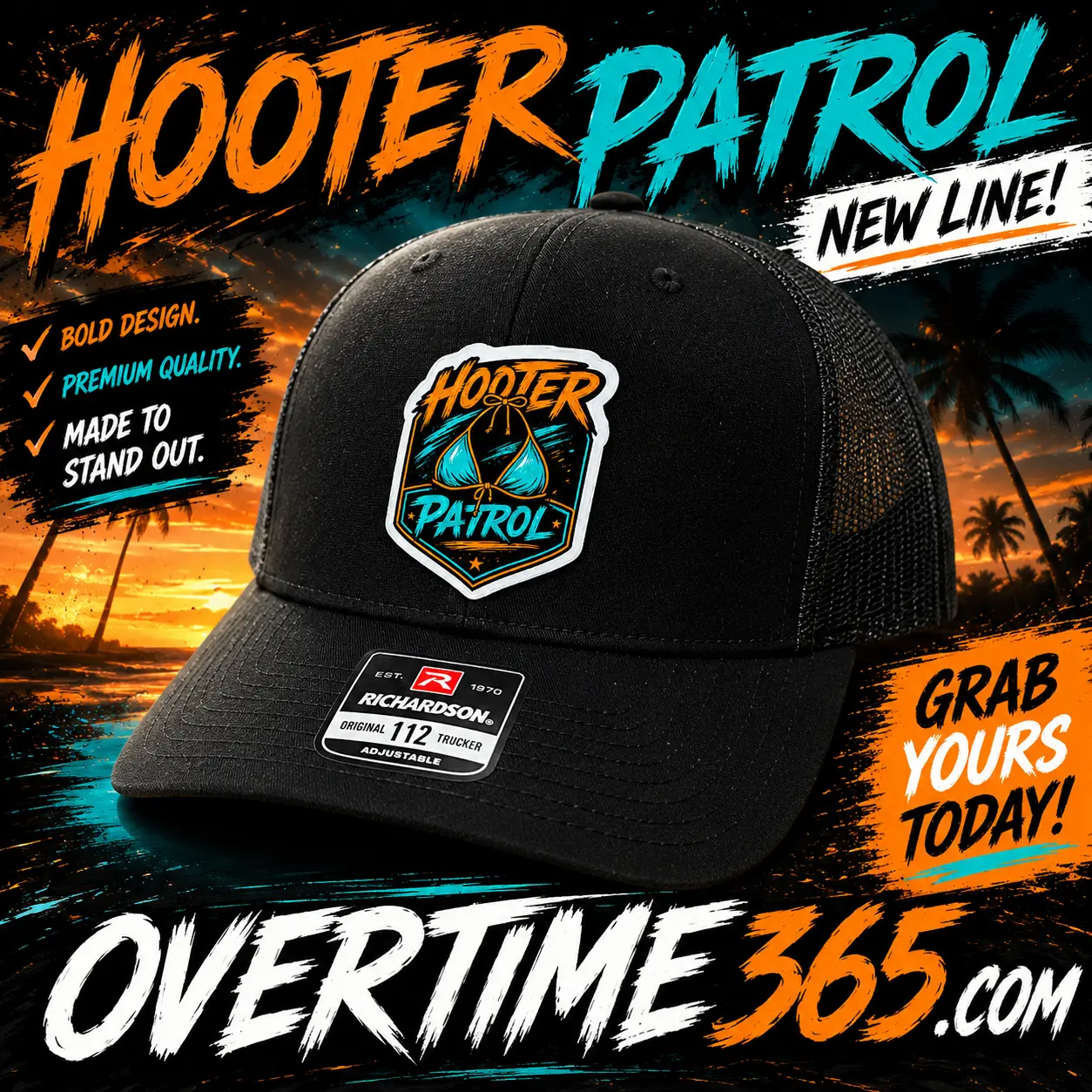 Unisex Bold Logo Patch Richardson 112 Hooter Patrol Cap