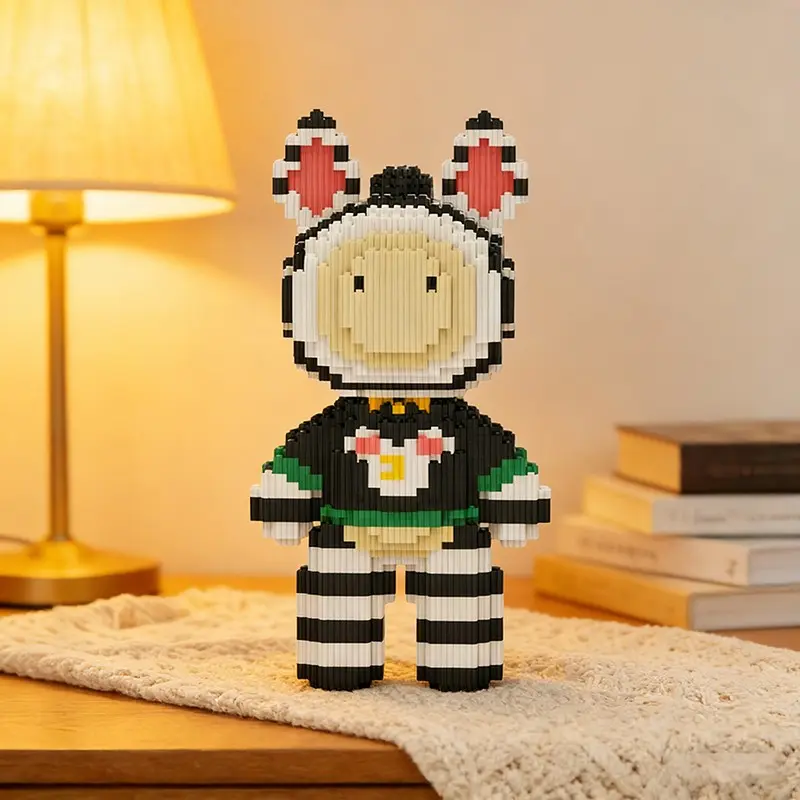 Zebra 3D Puzzle Building Blocks Decoration, Bookshelf Home Office Cabinet Decor, Party Living Room TV Stand Display, Ideal Gift