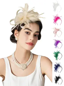 Fascinators Hats for Women Tea Party Fascinator Hats Vintage 50s Headwear Cocktail Wedding Church Derby Hat