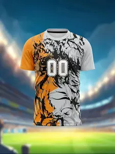 Men's Football Jersey T-Shirt, Soccer Tee, Lightweight Breathable Fabric, Casual Sports Wear, Suitable for Team Sports, Short Sleeve Fitted Tee