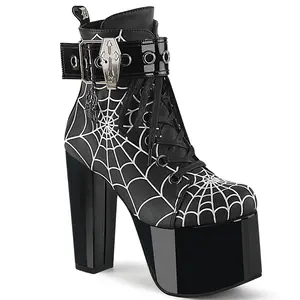 Demonia Torment-51 Black Vegan Leather Ankle Boots