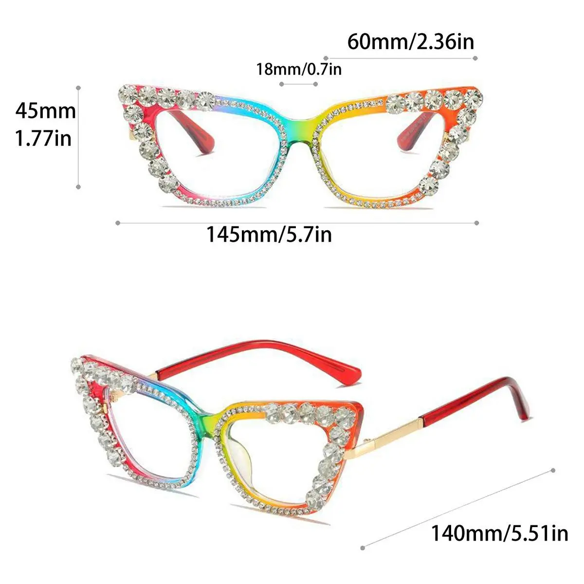 Ladies' senior sense daily decoration cat's eye flat mirror fashion glasses man