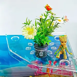 Multifunctional Fish Tank Shelf, Corner Storage Rack No Drilling Required, Fish Food Holder, Aquarium Top Landscape Stand, Hydroponic Plant Tray