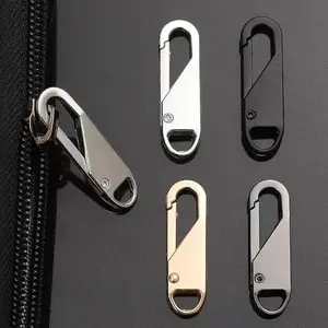 Zipper Pull, 5 PCS Replacement Metal Zipper Handle Mend Fixer Tab for Luggage, Suitcases, Backpacks, Jackets, Purses, Handbags