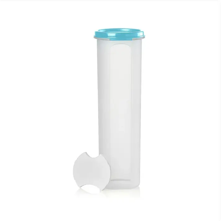 Tupperware Spaghetti Dispenser Container, Plastic Food Storage Canister with No Spill Lid, Keeps Pasta Fresh to Cut Waste, Stacks with Oval 5 Kitchen Preserving Container