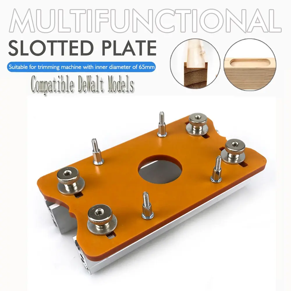 2-in-1 Invisible Fastening Nut Slotting Base, Woodworking Router Cutting Base and Wooden Trimming Tool, Router Hardware Accessories