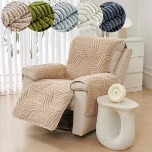 Plush Single Recliner Sofa Cover Pad, Thickened Soft Armchair Seat Protector, Non-Slip Machine Washable Chair Cushion, Pet-Friendly Cozy Furniture Cover, Universal Sofa Protector, Washable Sofa Slipcover
