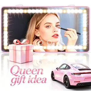 【Father's Day Gift】Joytutus Car Sun Visor Vanity Mirror, Car Accessories, 3 LED Modes, USB-Rechargeable 1500mAh Battery, Touch-Sensitive Control, Dimmable Bicolor Lighting for Enhanced Makeup Routine