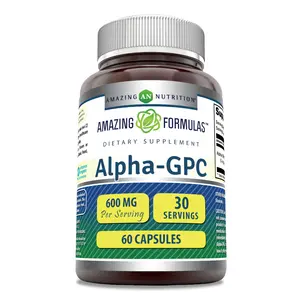 Amazing Formulas Alpha-GPC 600 Mg | 60 Capsules | Non-GMO | Gluten-Free | Made in USA