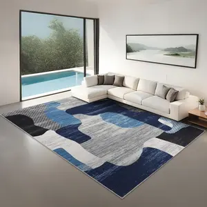 Modern Washable Area Rug Nordic Style Carpet with Non-slip Backing Foldable Indoor Ultra-thin Carpet for Bedroom Living Room Laundry Room Office