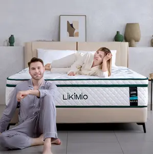 Summer vibes LIKIMIO 12/14 Inch twin/Full/queen Size Mattress, 2-in-1 Hybrid Mattress w/Memory Foam & Pocket Springs in A Box, Oeko-TEX & CertiPUR-US Certified, Made in USA