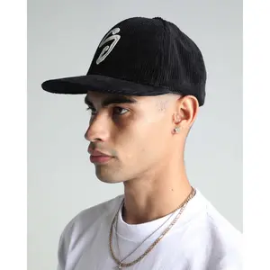 Corduroy Snapback Black Cap High Quality Hat