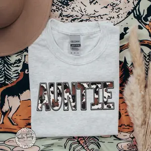 Cow Print Auntie Sweatshirt, Western Aunt Shirt