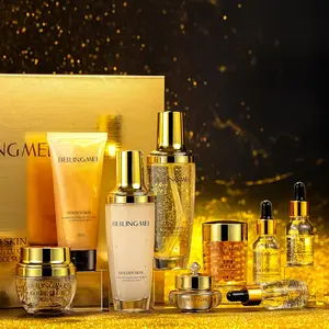Gold Lady Luxury Set of 9, Contains Gold, Niacinamide, Collagen and Other Care Ingredients, Moisturizing, and Firming Face Choice for Women's Daily Facial Care Premium Gift Kit, Birthday, Holiday Gifts