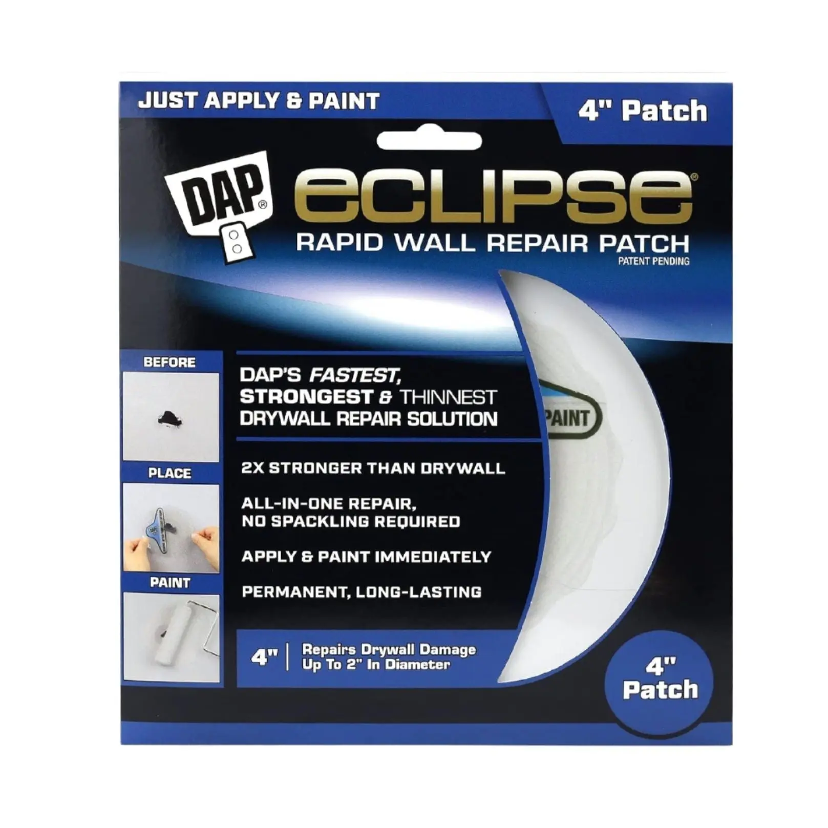 DAP Eclipse Rapid Wall Repair Patch 50871 Permanent Fix No Spackling Required