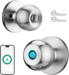 Fingerprint Door Lock, Keyless Biometric Door Lock with App Control, S Satin Nickel, 1 Pack for Bedrooms, Front Doors & Homes