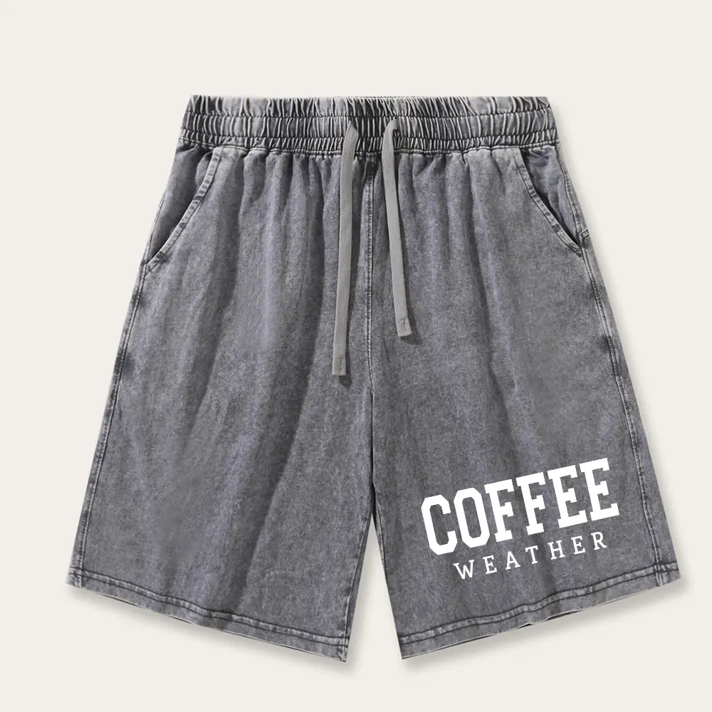 Wayii Fashion Summer Vintage Printed Acid Wash Sweat Shorts, Unisex Casual Streetwear Bottoms with Drawstring and Convenient Pockets baggy comfy