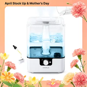 Chivalz 4L&6L Humidifier & Air Purifier with Top-Fill Design, Remote Control, Cool Mist Humidifier with 360° Nozzle, 2-IN-1 Oil Diffuser for Bedroom, Home, Baby Nursery & Plants, Household Appliances#SummerVibes