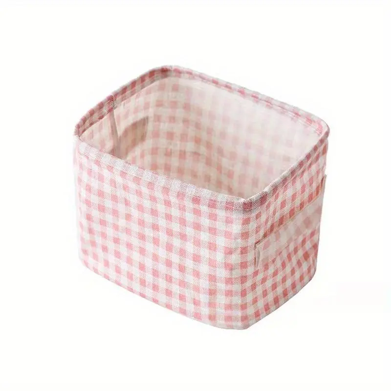Linen Desktop Storage Basket Home Organization Containers Sundries Toy Storage Box Laundry Basket Underwear Cosmetic Organizer Office Stationery Organizer Baskets for Organizing