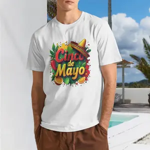Cotton Cinco De Mayo Mexican Fiesta 5 De MayoT-Shirt Women's Men's Graphic Tee Crew Neck summer vacation Tops