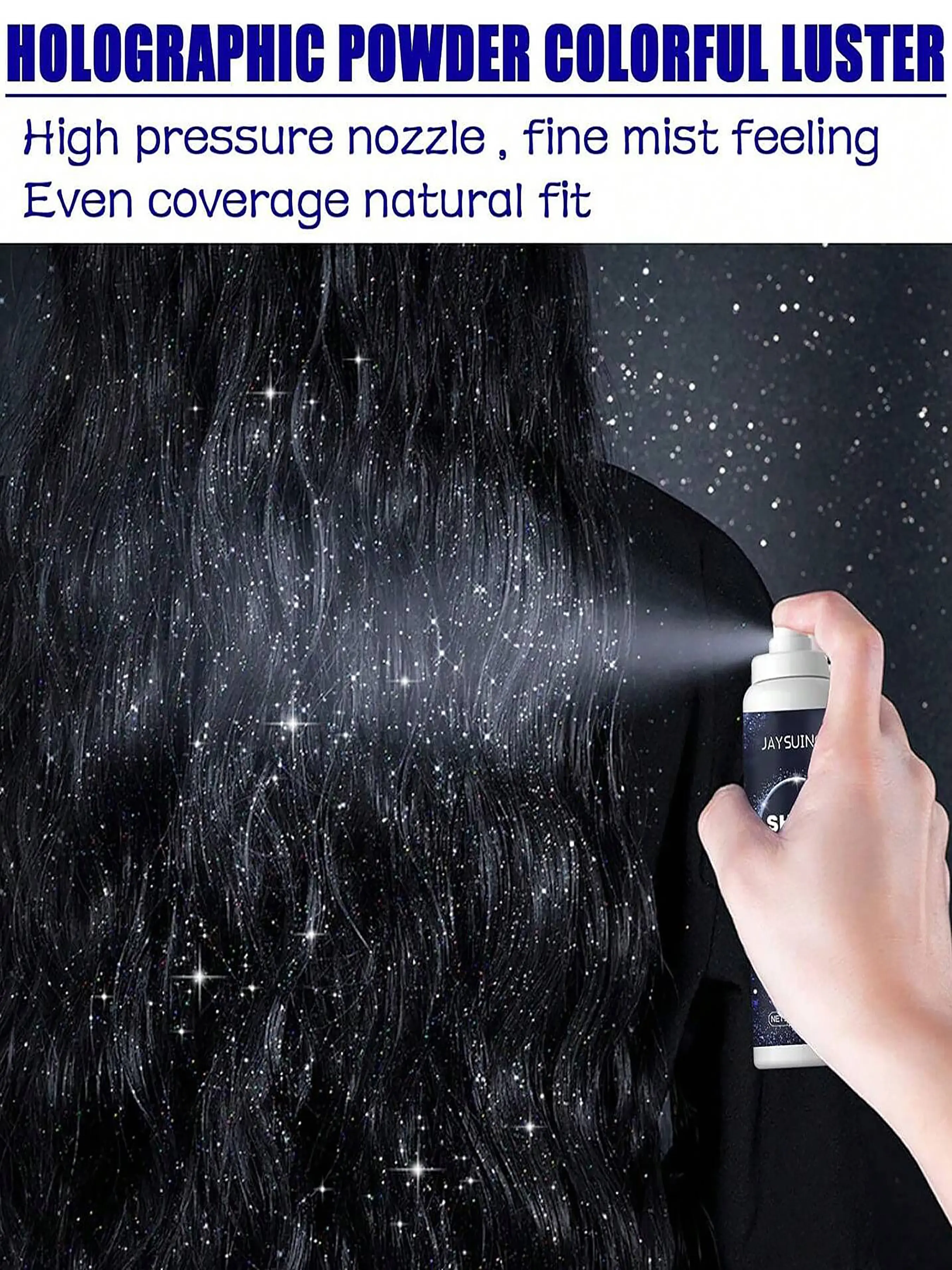 Jaysuing Glitter Spray for Hair, Clothes & Body, Long-Lasting Shimmer Mist, Radiant Luminous Shimmer, 2.11 Fl Oz, Ideal for Festivals, Raves, Stage & Prom Makeup