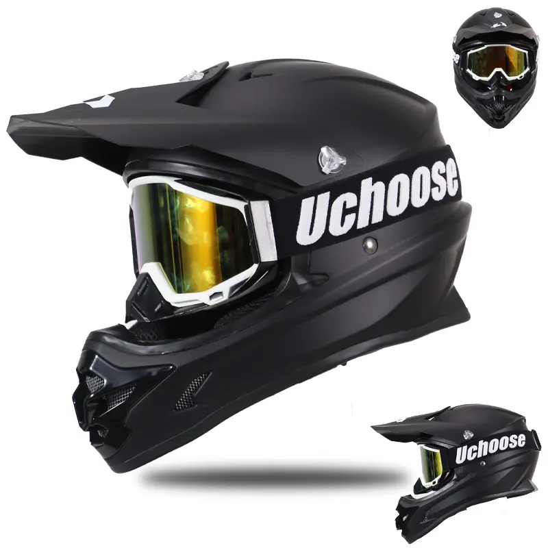 best budget dirt bike helmet OUMURS Adult with Goggles Gloves & Mask Adjustable Sun Visor Motorcycle Adult ATV Helmet Off-Road Motocross Downhill Moped MX BMX for Unisex-Adult-Matte Black-188, M : Automotive Destroy all forms of dirt with the next Best ATV Helmets of 2026
