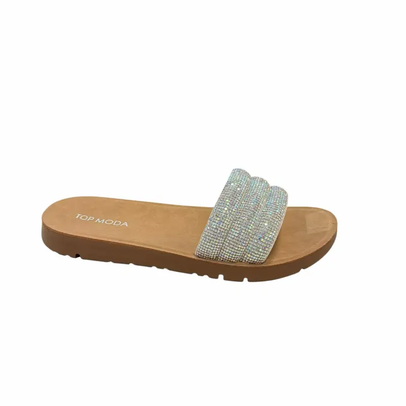 Top Moda Sydney-17 Women's Glittery Sandals with Sparkling Straps and Comfortable Sole