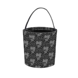 Halloween Boo Basket,Trick Or  Bucket - Collapsible  Skull  Candy Tote Bags for  Gifts Storage Halloween Party Favors