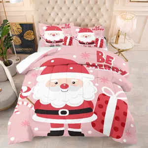 Christmas element pattern quilt with cotton, includes 1 quilt and 1 or 2 core-free pillowcases, suitable for home or dormitory decoration, very suitable Christmas gift