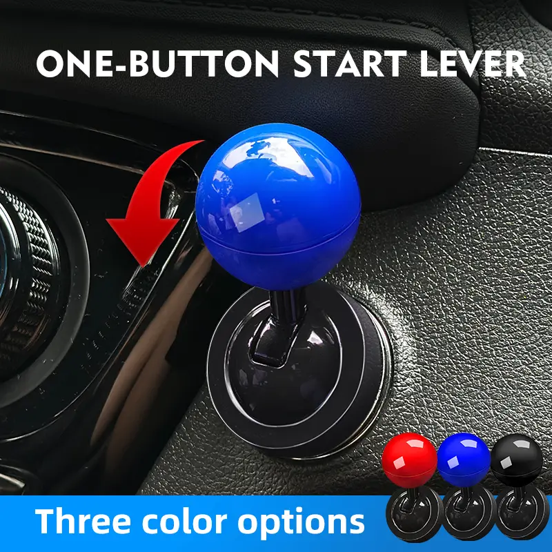 Metal Car Push Start Button Cover, Car Joystick Push to Start Accessories, Car Starter Engine Start Stop Button Cover, Cool Car Accessories Interior Decor Push to Start Button Rocker Sitcker