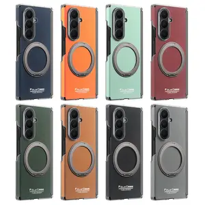 Protective Case Cover for Smartphone Galaxy Z Fold 7 6 5 4 Trifold/OPPO Find N3/Honor Magic V3/Vivo X Fold 5, Magnetic Stylus Holder, Fast Wireless Charging, 360° Rotating Ring Stand