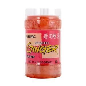 WEL.PAC Pink Pickled Ginger Slices 340ml - Sweet & Tangy Sushi Gari for Sashimi, Ramen, and Appetizers